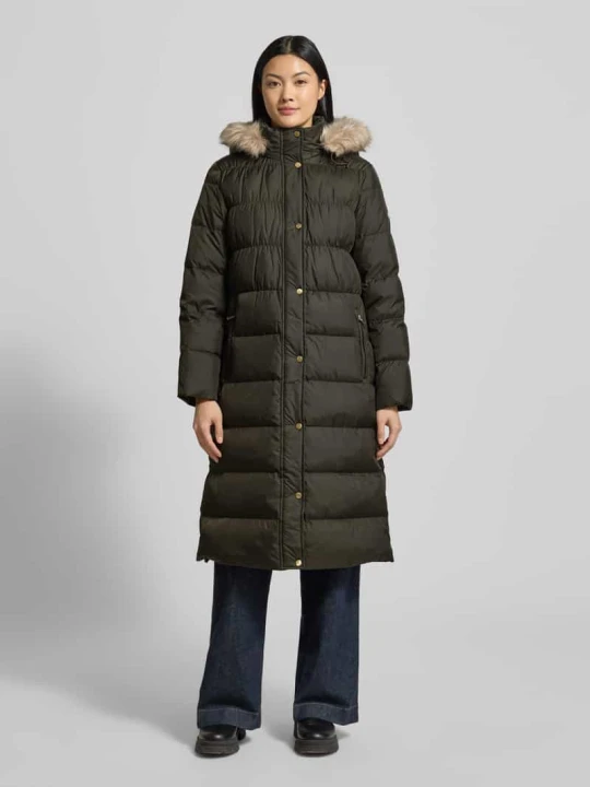 Zdjęcie produktu Płaszcz pikowany z kapturem i kieszeniami zapinanymi na zamek błyskawiczny Lauren Ralph Lauren Oliwkowy