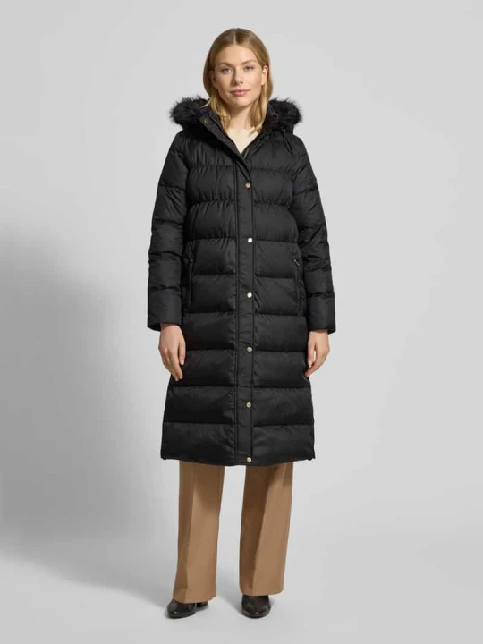 Zdjęcie produktu Płaszcz pikowany z kapturem i kieszeniami zapinanymi na zamek błyskawiczny Lauren Ralph Lauren Czarny