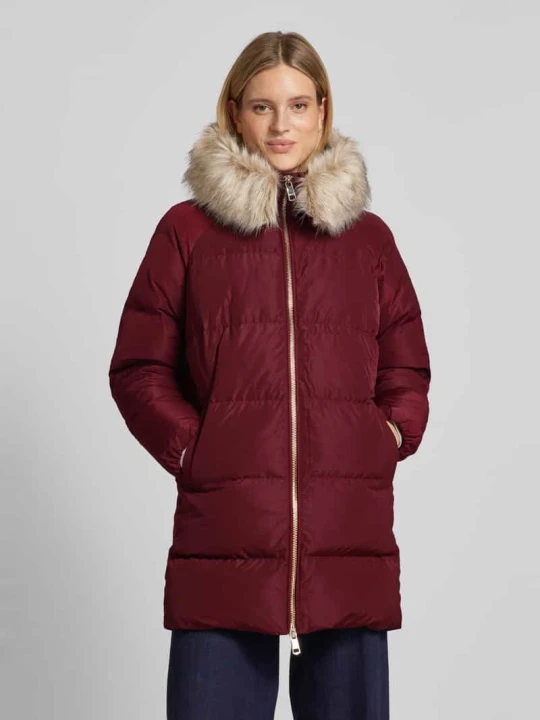 Zdjęcie produktu Płaszcz pikowany z kapturem Tommy Hilfiger Bordowy