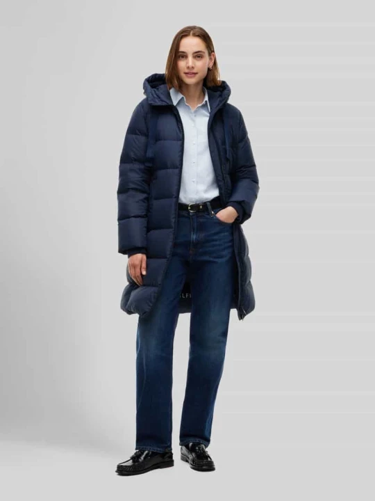 Zdjęcie produktu Płaszcz pikowany z kapturem Tommy Hilfiger Ciemnoniebieski