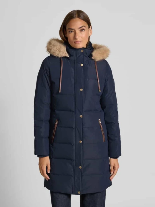 Zdjęcie produktu Płaszcz puchowy z kieszeniami zapinanymi na zamek błyskawiczny Lauren Ralph Lauren Granatowy