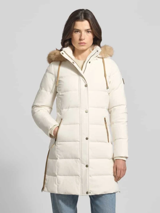 Zdjęcie produktu Płaszcz puchowy z kieszeniami zapinanymi na zamek błyskawiczny Lauren Ralph Lauren Écru