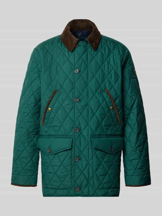 Zdjęcie produktu Płaszcz pikowany z sztruksowym kołnierzem Polo Ralph Lauren Zielony