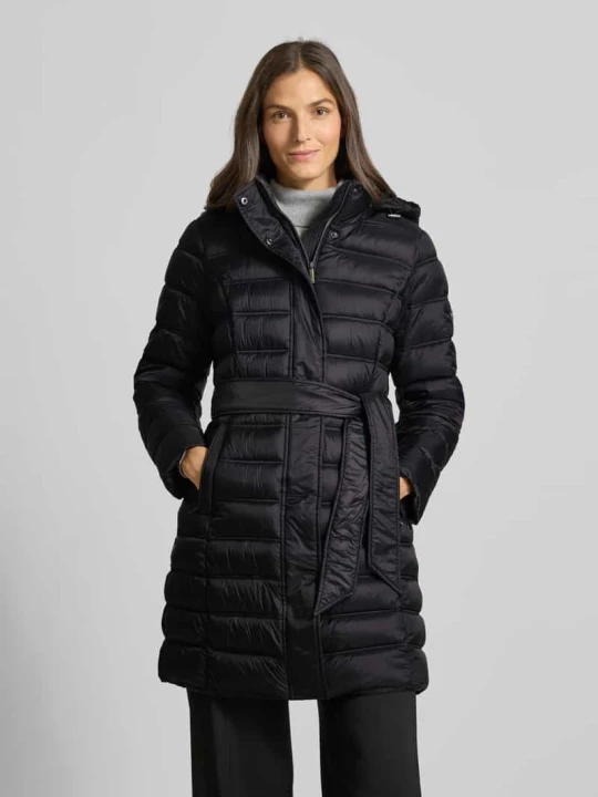 Zdjęcie produktu Płaszcz pikowany z tasiemką w talii model 'Longline' Michael Kors Czarny