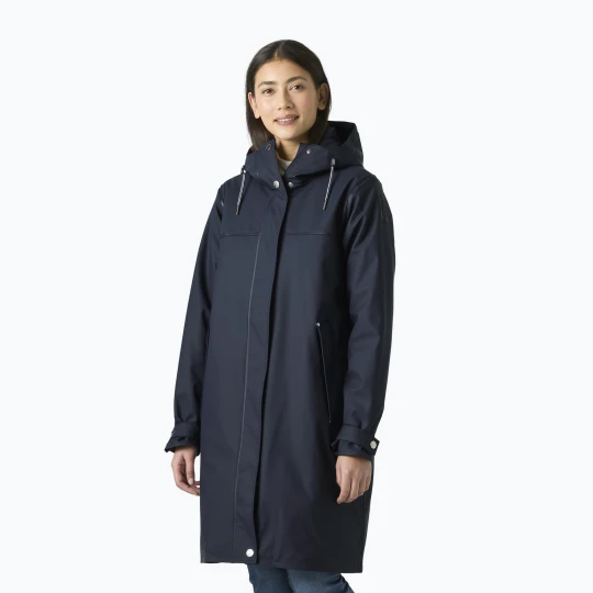 Zdjęcie produktu Płaszcz przeciwdeszczowy damski Helly Hansen Moss Ins Pu Coat navy Granatowy