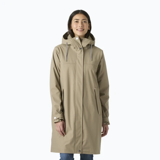 Zdjęcie produktu Płaszcz przeciwdeszczowy damski Helly Hansen Moss Ins Pu Coat pebble Beżowy