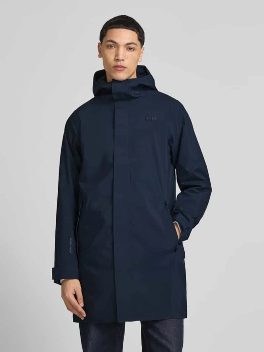 Zdjęcie produktu Płaszcz przeciwdeszczowy w kroju regular fit z detalem z logo model 'Brussel' Helly Hansen Granatowy