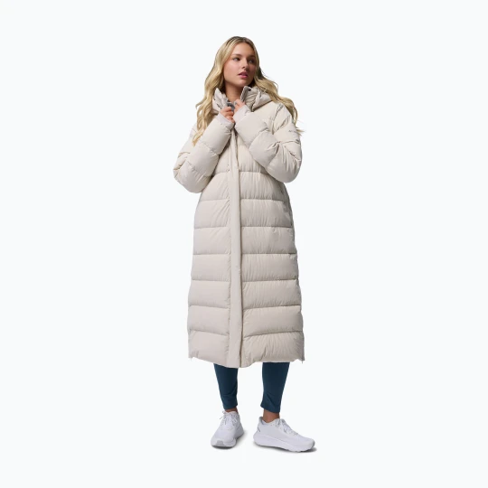 Zdjęcie produktu Płaszcz puchowy damski Columbia Amaze Puff Long Hooded dark stone Beżowy