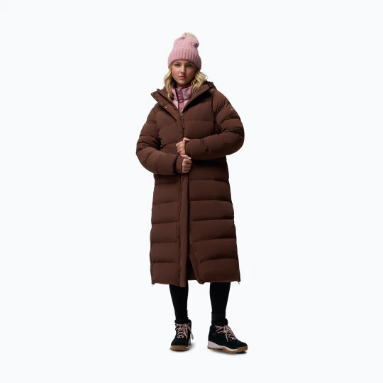 Zdjęcie produktu Płaszcz puchowy damski Columbia Amaze Puff Long Hooded tobacco Brązowy