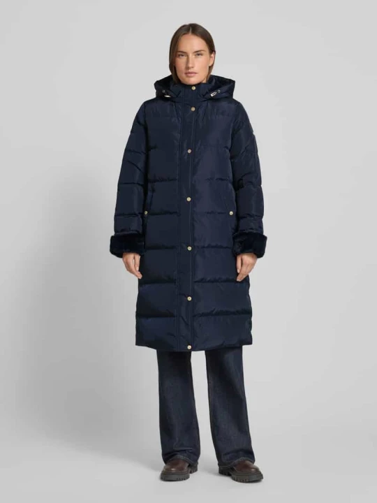 Zdjęcie produktu Płaszcz puchowy z kapturem i wpuszczanymi kieszeniami Lauren Ralph Lauren Granatowy