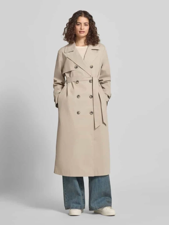 Zdjęcie produktu Płaszcz typu trench w kroju regular fit z kołnierzem z klapami model 'DISA LIFE' Only Écru