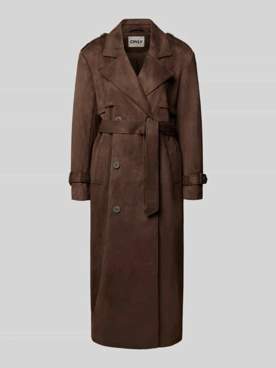 Zdjęcie produktu Płaszcz w kroju regular fit z materiał skóropodobny model 'LINA' Only Czekoladowy