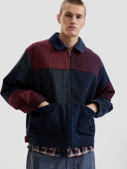 Zdjęcie produktu Płaszcz z chenille w bloki Desigual czerwony