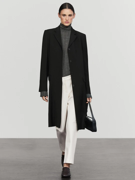 Zdjęcie produktu Płaszcz Wełniany - Czarny - Massimo Dutti - Female