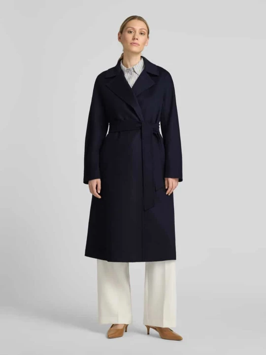 Zdjęcie produktu Płaszcz wełniany krój regular fit z dodatkiem kaszmiru model 'CLES' Max Mara Ciemnoniebieski