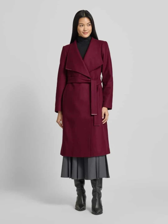 Zdjęcie produktu Płaszcz wełniany krój regular fit z domieszką kaszmiru model „ROSE” Ted Baker Bordowy