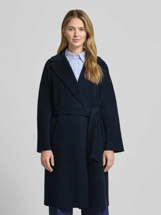 Zdjęcie produktu Płaszcz wełniany krój regular fit z mieszanki żywej wełny model „CIVADA” Weekend Max Mara Granatowy