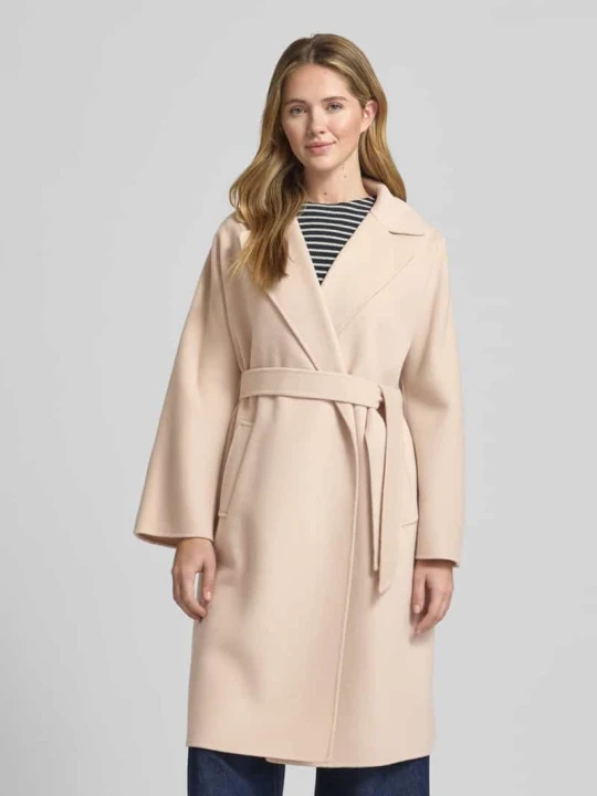 Zdjęcie produktu Płaszcz wełniany krój regular fit z mieszanki żywej wełny model „CIVADA” Weekend Max Mara Piaskowy