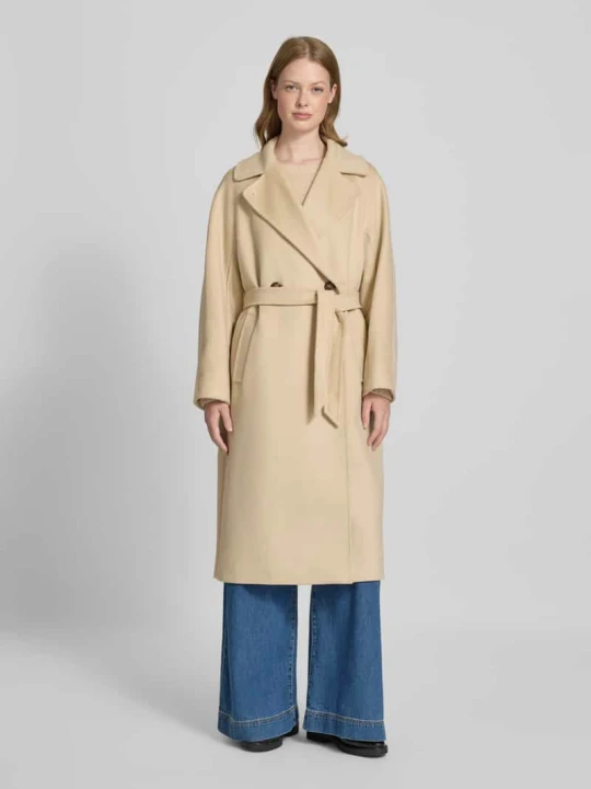 Zdjęcie produktu Płaszcz wełniany o kroju regular fit z czystej, żywej wełny model ‘RESINA’ Weekend Max Mara Écru