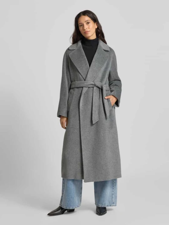 Zdjęcie produktu Płaszcz o kroju regular fit z mieszanki wełny i alpaki z domieszką moheru model 'TEMPERA' Weekend Max Mara Ciemnoszary