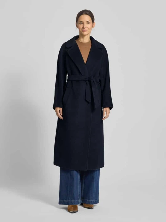 Zdjęcie produktu Płaszcz o kroju regular fit z mieszanki wełny i alpaki z domieszką moheru model 'TEMPERA' Weekend Max Mara Granatowy
