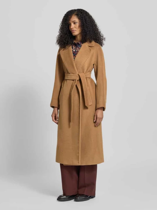 Zdjęcie produktu Płaszcz o kroju regular fit z mieszanki wełny i alpaki z domieszką moheru model 'TEMPERA' Weekend Max Mara Camel