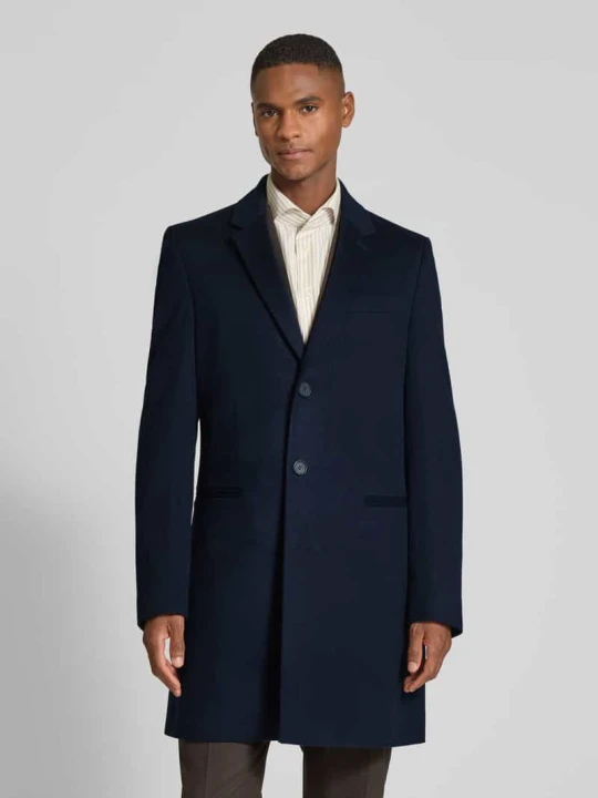 Zdjęcie produktu Płaszcz wełniany o kroju regular fit z domieszką kaszmiru – BECKHAM x BOSS Granatowy