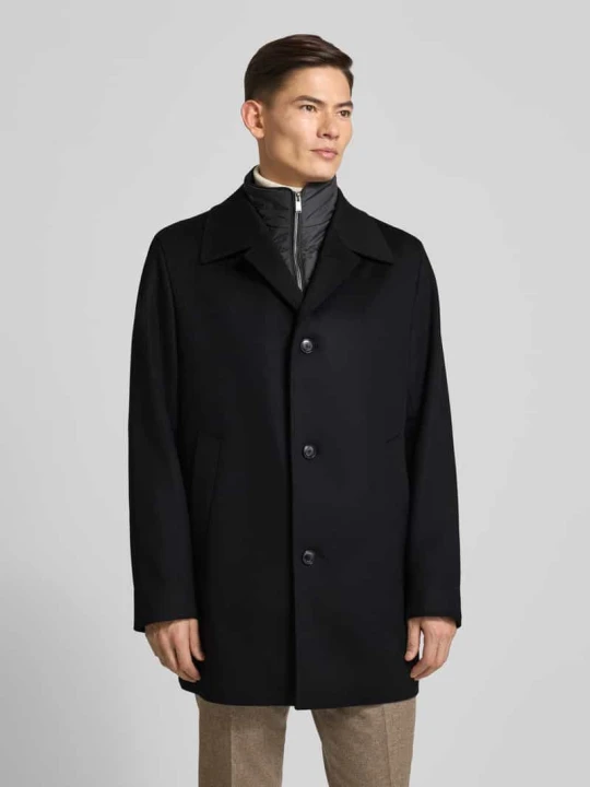 Zdjęcie produktu Płaszcz wełniany o kroju regular fit z domieszką kaszmiru model ‘CLARK’ Boss Czarny