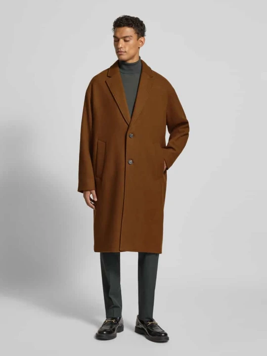 Zdjęcie produktu Płaszcz wełniany o kroju regular fit z kołnierzem z połami model ‘MILO’ Selected Camel