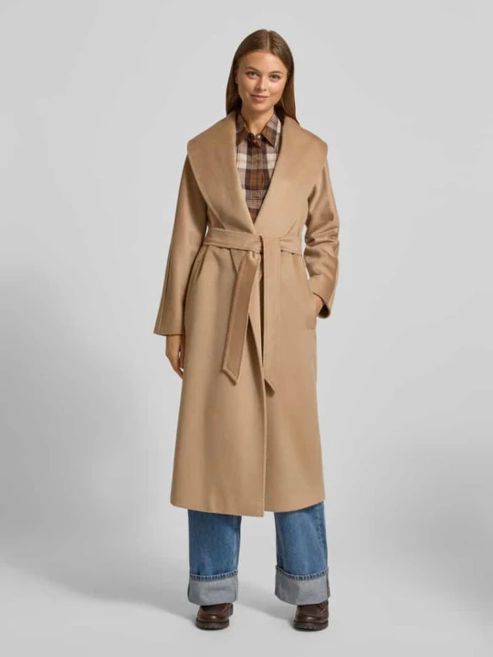 Zdjęcie produktu Płaszcz wełniany o kroju regular fit z mieszanki kaszmiru i wełny z alpaki model ‘SPIGA’ Max Mara Camel