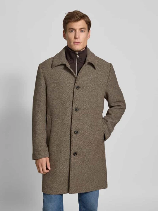 Zdjęcie produktu Płaszcz wełniany o kroju regular fit z wykładanym kołnierzem model ‘ARCHIVE’ Selected Jasnobrązowy