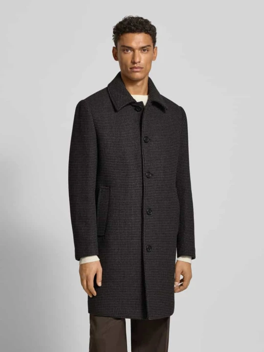 Zdjęcie produktu Płaszcz wełniany o kroju regular fit z wykładanym kołnierzem model ‘ARCHIVE’ Selected Ciemnoszary