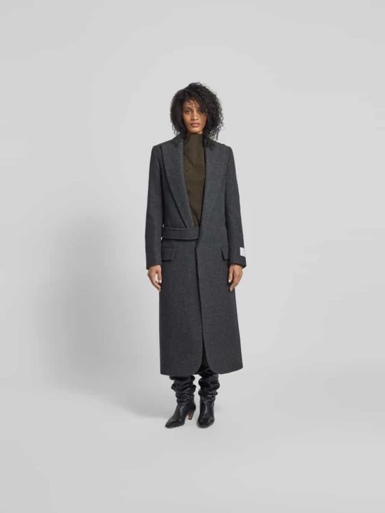 Zdjęcie produktu Płaszcz wełniany z czystej wełny Victoria Beckham Ciemnoszary