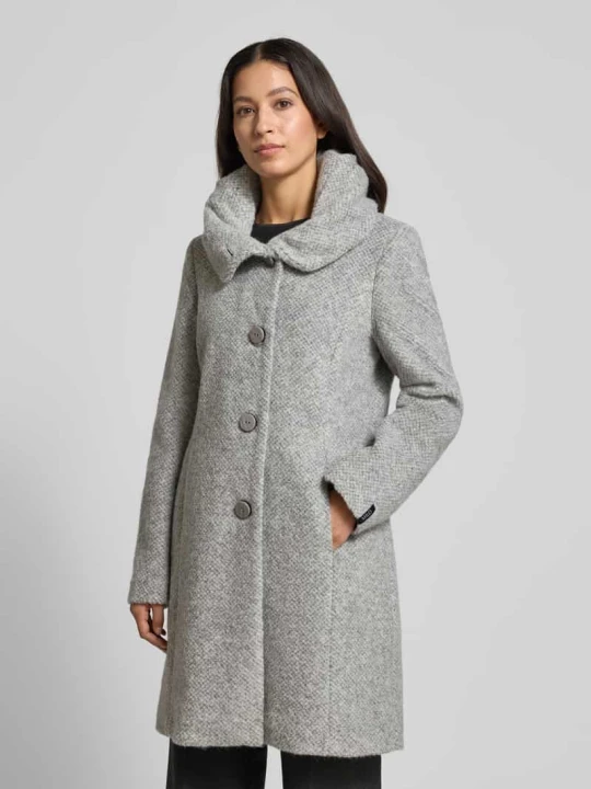 Zdjęcie produktu Płaszcz wełniany z domieszką wełny z alpaki i listwą guzikową model „STELLA” Milo Coats Jasnoszary