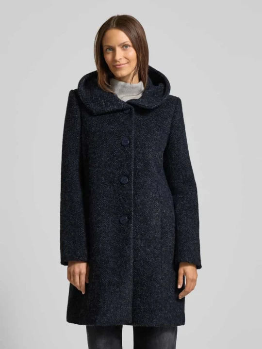 Zdjęcie produktu Płaszcz wełniany z domieszką wełny z alpaki i listwą guzikową model „STELLA” Milo Coats Granatowy