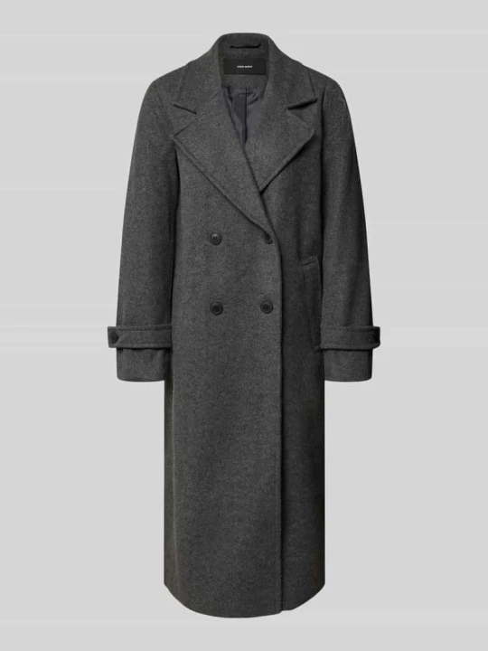 Zdjęcie produktu płaszcz wełniany z dwurzędową listwą guzikową Vero Moda Średnioszary melanż