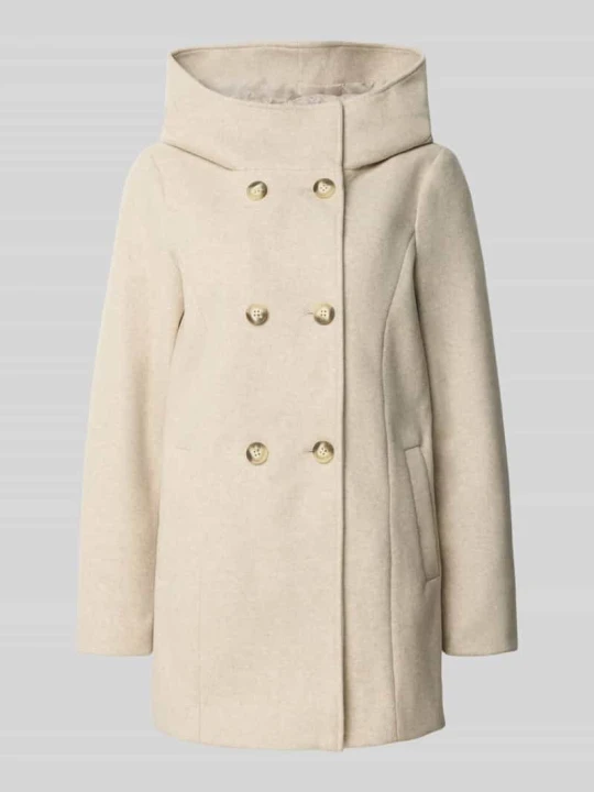 Zdjęcie produktu płaszcz wełniany z kapturem Vero Moda Écru melanż