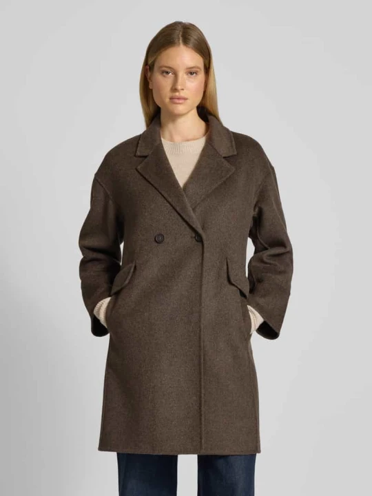 Zdjęcie produktu Płaszcz wełniany z kołnierzem z połami model ‘Havilda’ Opus Jasnobrązowy