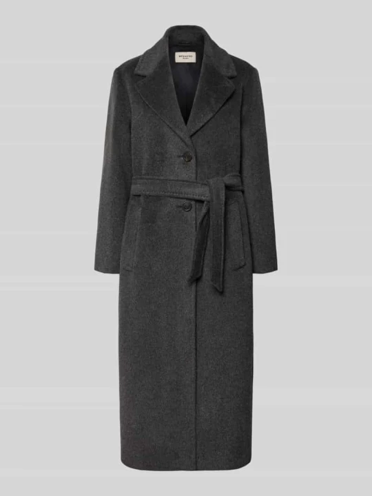 Zdjęcie produktu płaszcz wełniany z wiązanym pasek model 'WKDBRONTE' Weekend Max Mara Antracytowy