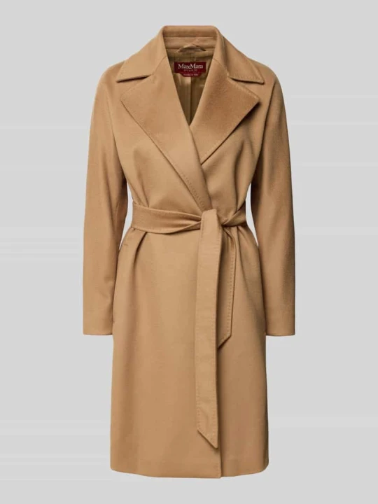 Zdjęcie produktu płaszcz wełniany z wiązanym paskiem Max Mara Camel
