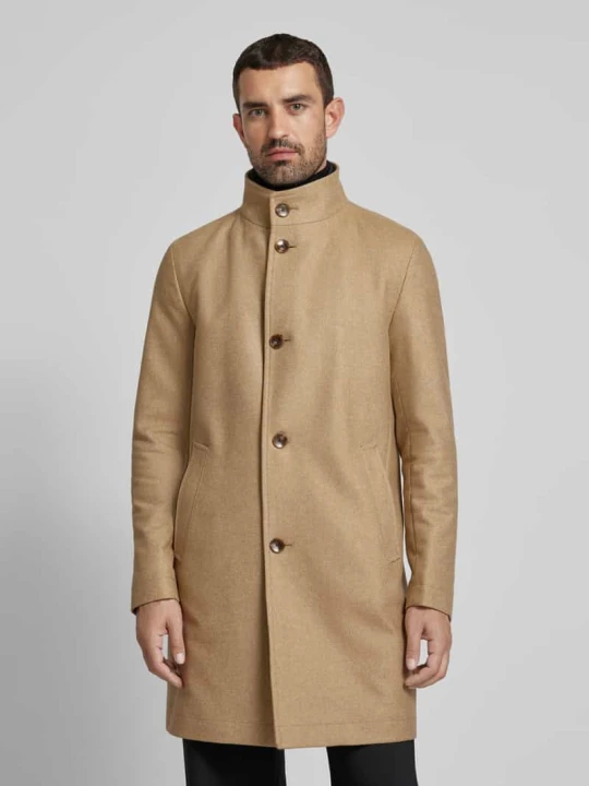 Zdjęcie produktu Płaszcz wełniany ze stójką model ‘Hyde’ Boss Camel
