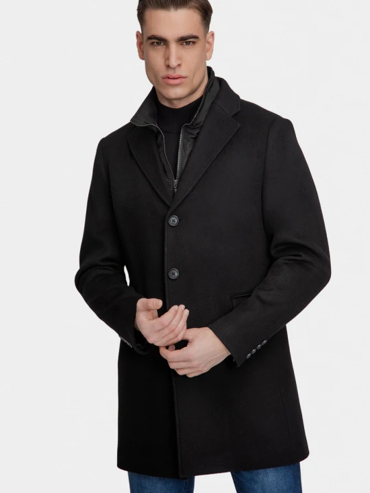 Zdjęcie produktu Płaszcz z flauszu RAFFAELE 00278B90GSA Giacomo Conti czarny