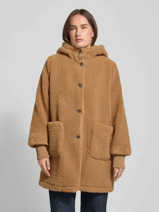 Zdjęcie produktu Płaszcz z futerka o kroju regular fit z kapturem Tom Tailor Camel