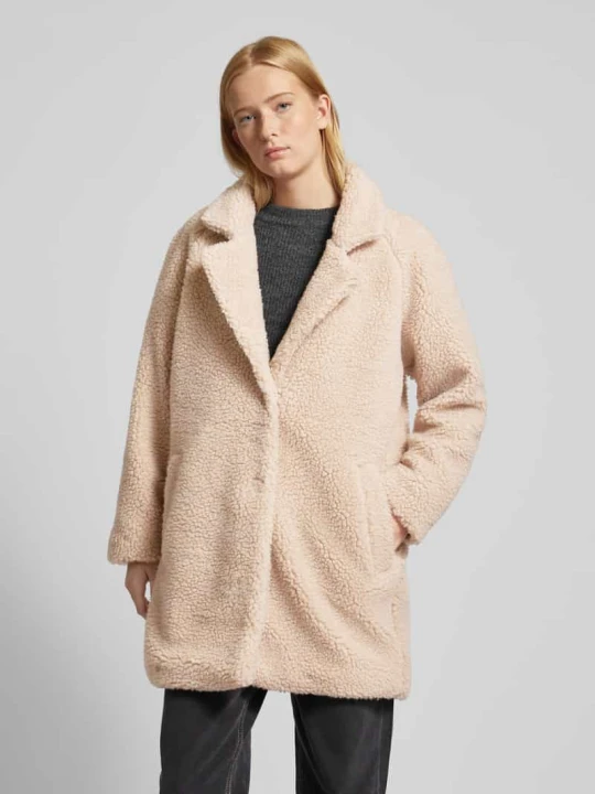 Zdjęcie produktu Płaszcz z futerka o kroju regular fit z krytym zapięciem na zatrzaski model ‘NEWAURELIA’ Only Piaskowy