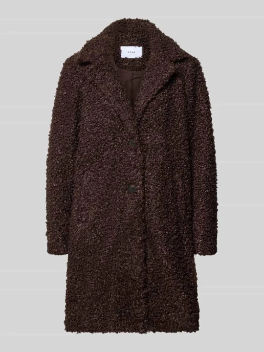 Zdjęcie produktu Płaszcz z futerka typu teddy z kołnierzem z klapami Model 'MAJDA' Vila Ciemnobrązowy