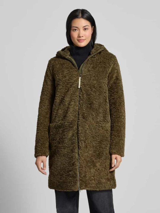 Zdjęcie produktu Płaszcz z futerka z kapturem i zamkiem błyskawicznym dwustronnym Camel Active Khaki