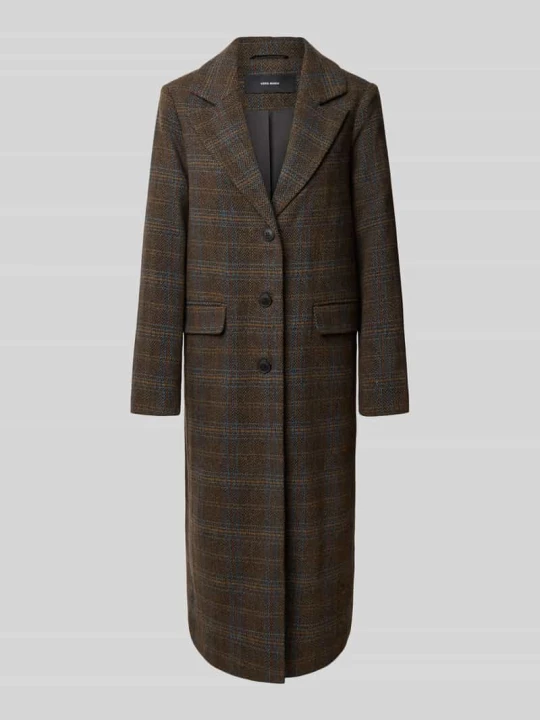 Zdjęcie produktu płaszcz ze sztucznego futra o kroju regular fit z wzorem na całej powierzchni model 'ISLA' Vero Moda Czekoladowy
