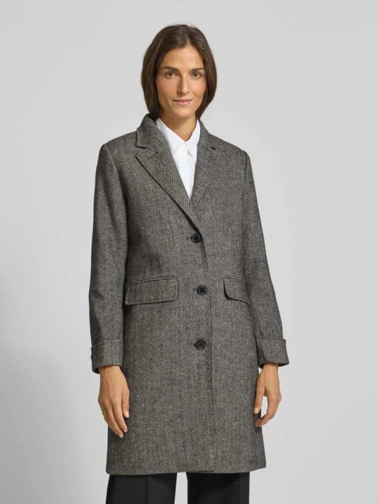 Zdjęcie produktu Płaszcz wełniany krój regular fit z kołnierzem z połami i kieszeniami z patką Lauren Ralph Lauren Ciemnoszary melanż