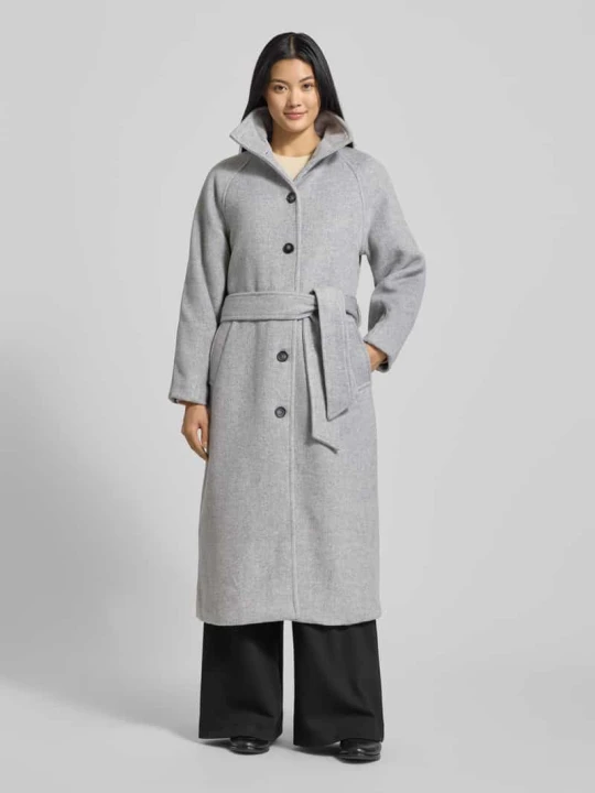 Zdjęcie produktu Płaszcz z kołnierzem z połami model ‘Abonnet’ B.Young Średnioszary melanż