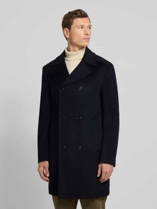 Zdjęcie produktu Płaszcz krój regular fit z mieszanki wełny, model „BEALE” JOOP! Granatowy